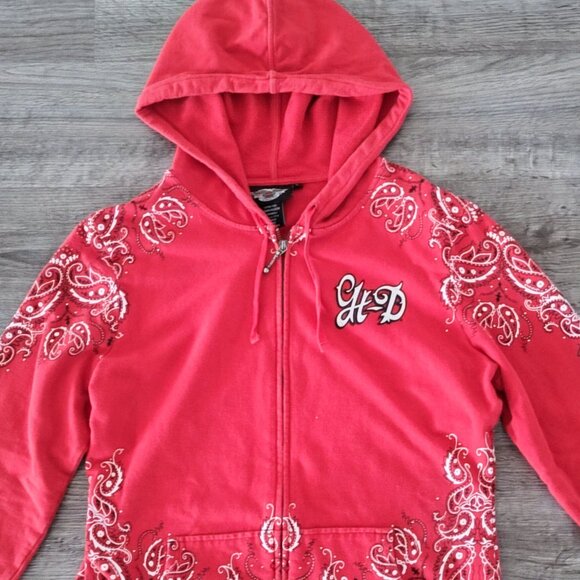 Womens Harley Davidson Full Zip Hoodie - Women's Large - L - Picture 2 of 3
